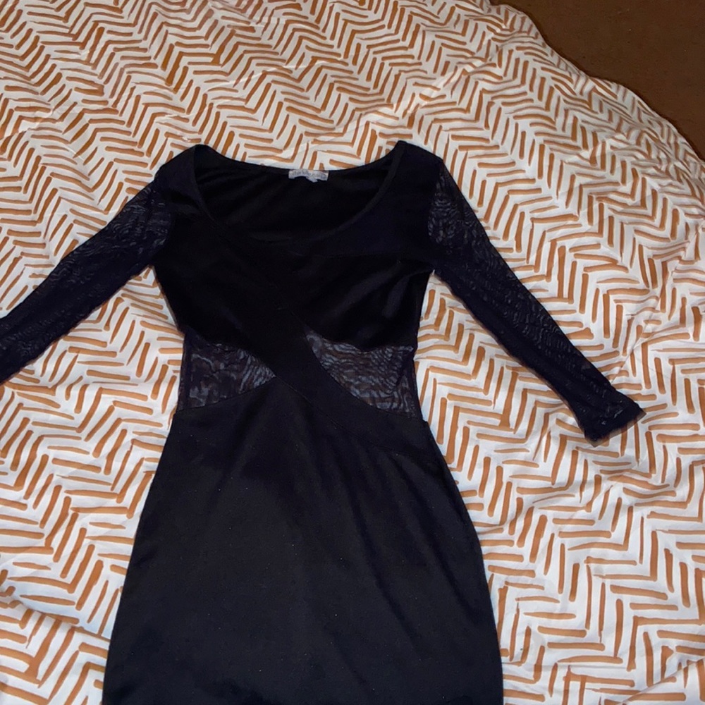 xs charlotte russe black fitting dress with nets